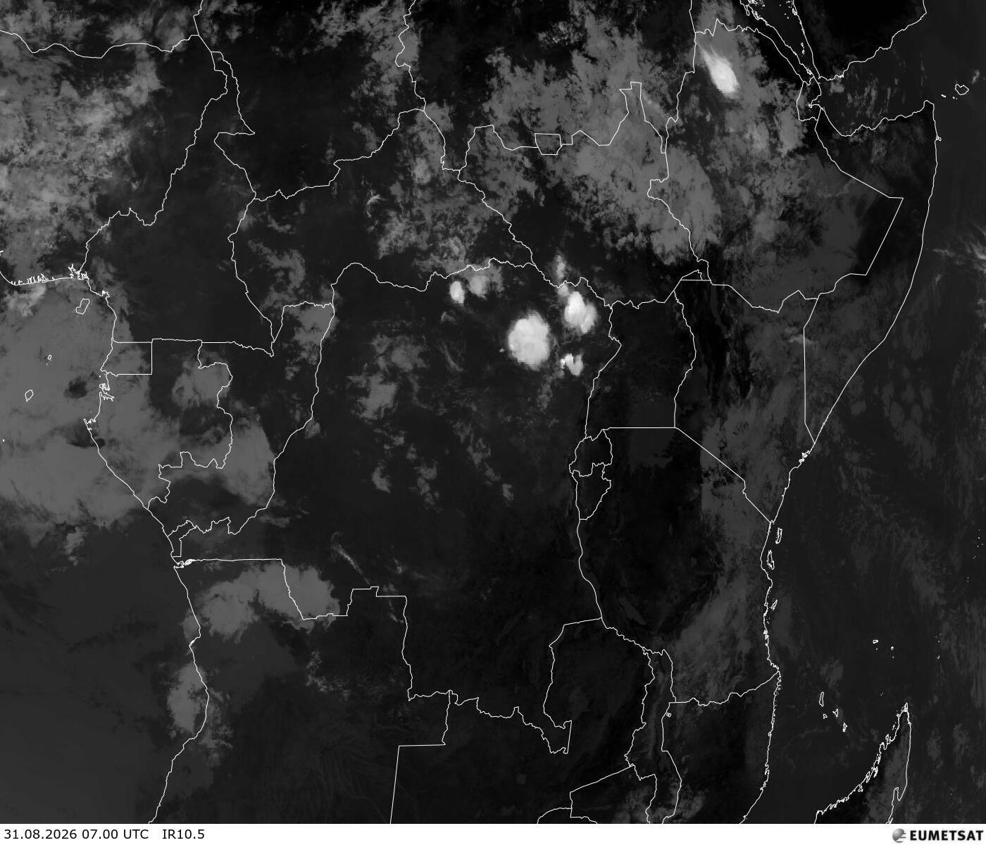 Satellitenbild Afrika Mitte IR10.5 Satellitenbild Afrika IR10.5