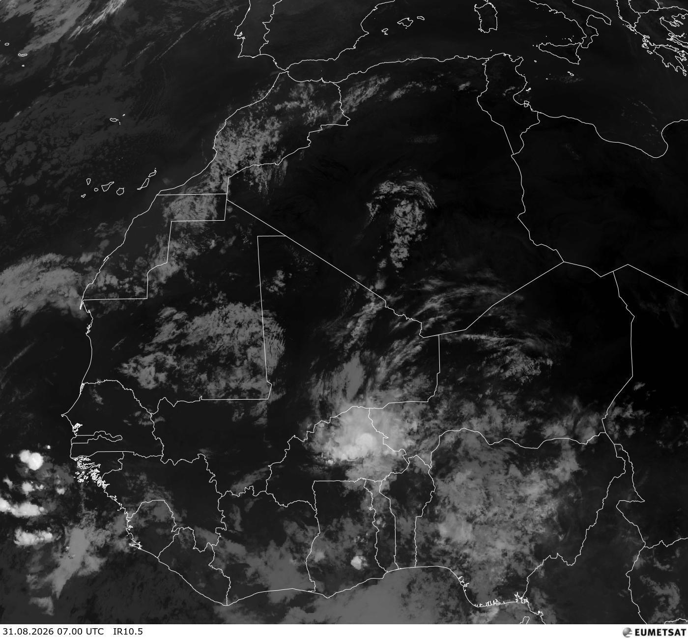 Satellitenbild Afrika Nordwest IR10.5 Satellitenbild Afrika IR10.5