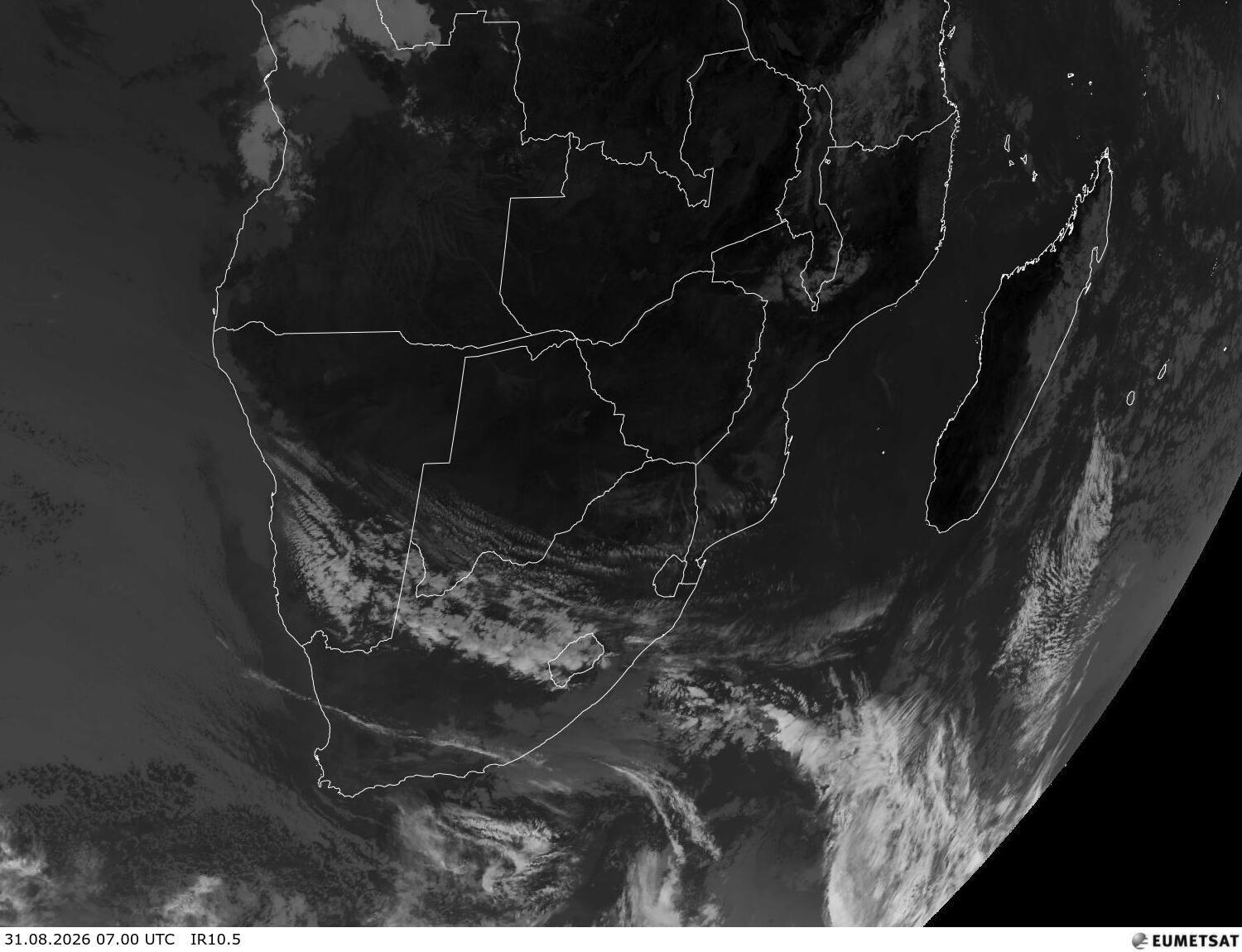 Satellitenbild Afrika Süd IR10.5 Satellitenbild Afrika IR10.5