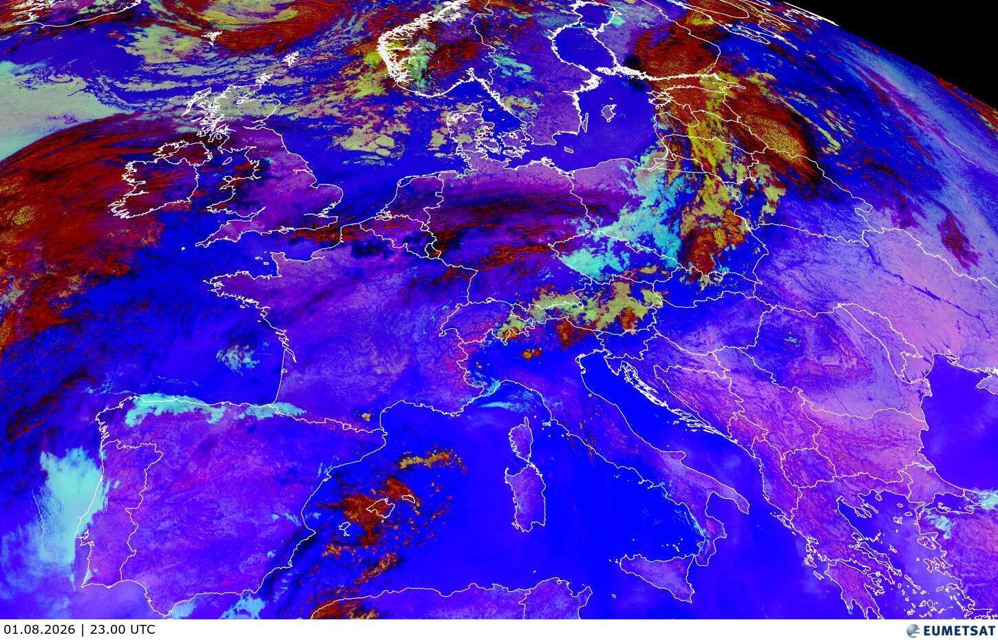 Satellitenbild Europa Satellitenbild Europa Nebel / tiefe Wolken